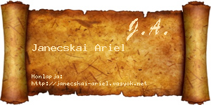 Janecskai Ariel névjegykártya